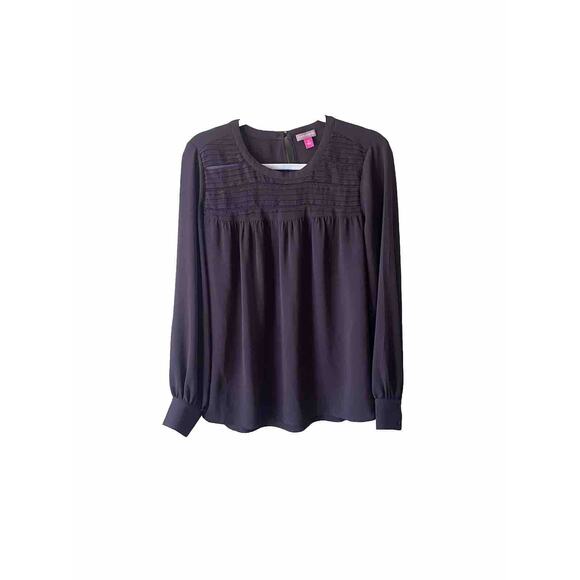 Vince Camuto Womens Medium Black Long Sleeve Lightweight Office Career Blouse - Picture 2 of 9